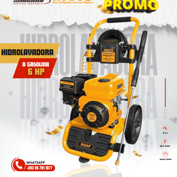 PROMO HIDROLAVADORA A GASOLINA 6HP 2 580x580